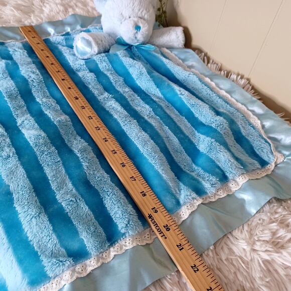Unipak Designs Bear Lovey Security Blanket Blue - Picture 4 of 4